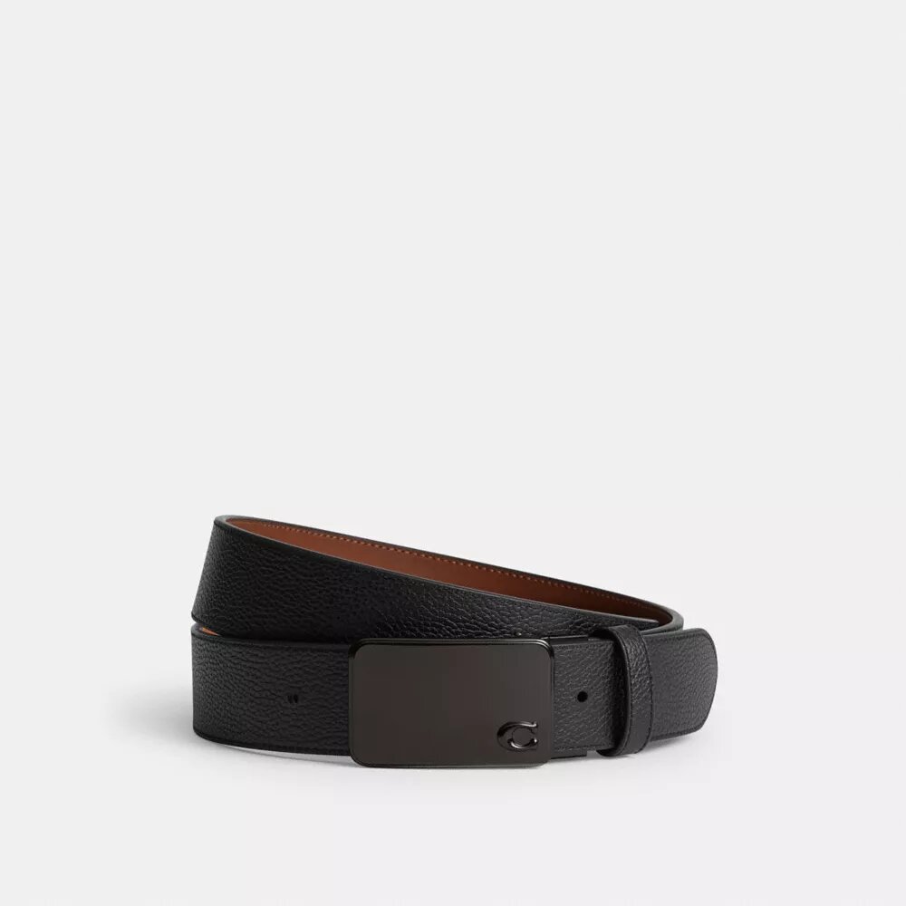 Wendegürtel mit charakteristischer Plakettenschnalle, auf Maß zuschneidbar, 38 mm