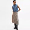 Weste aus geschrumpftem Denim im Workwear-Stil